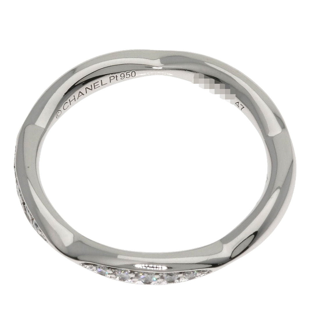 CHANEL Ring PT950 Silver Half Eternity Diamond #47