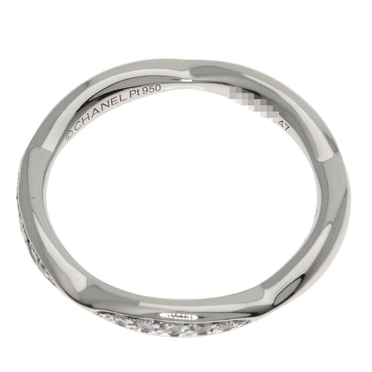 CHANEL Ring PT950 Silver Half Eternity Diamond #47