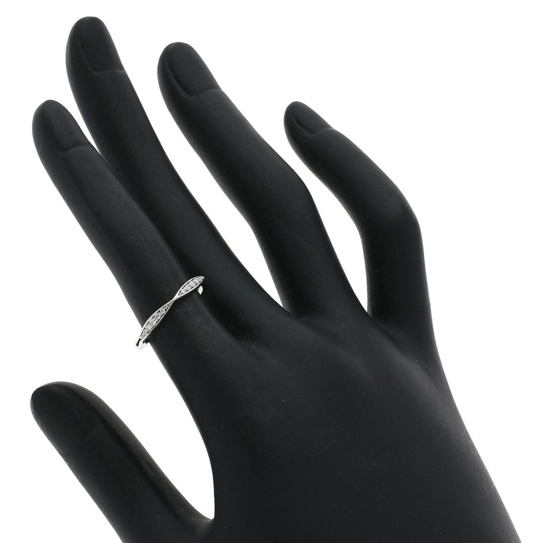CHANEL Ring PT950 Silver Half Eternity Diamond #47