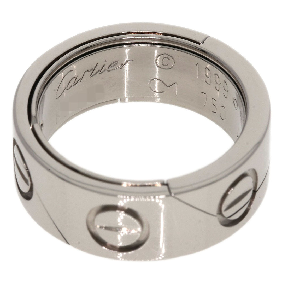 CARTIER Ring K18WG Silver Astro Love Ring #49 Women Used Authentic