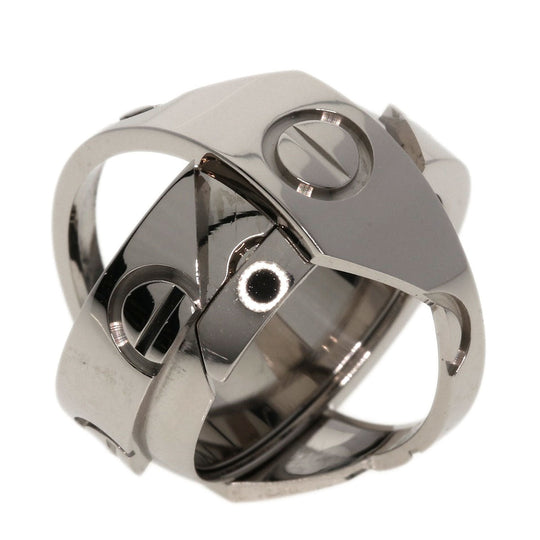 CARTIER Ring K18WG Silver Astro Love Ring #49 Women Used Authentic