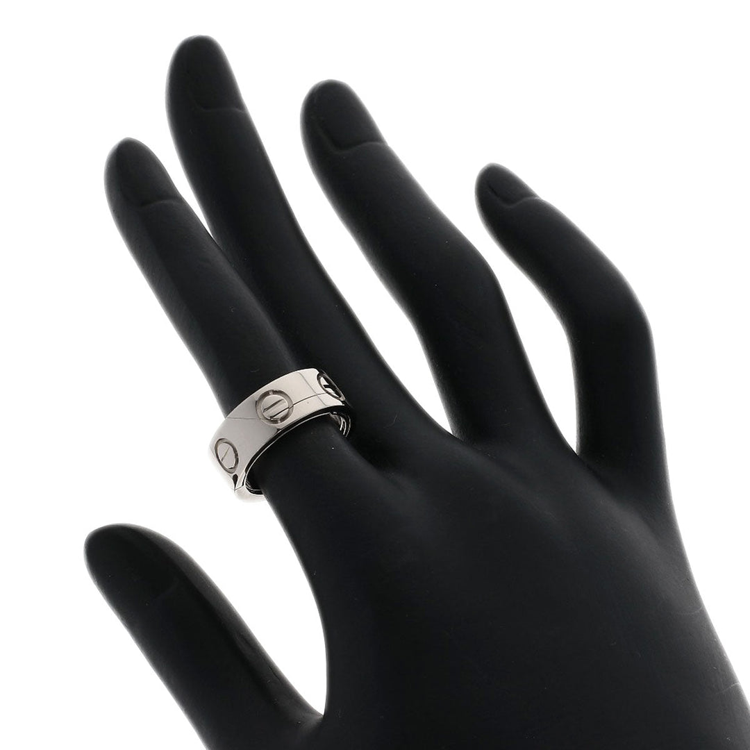 CARTIER Ring K18WG Silver Astro Love Ring #49 Women Used Authentic