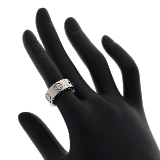 CARTIER Ring K18WG Silver Astro Love Ring #49 Women Used Authentic