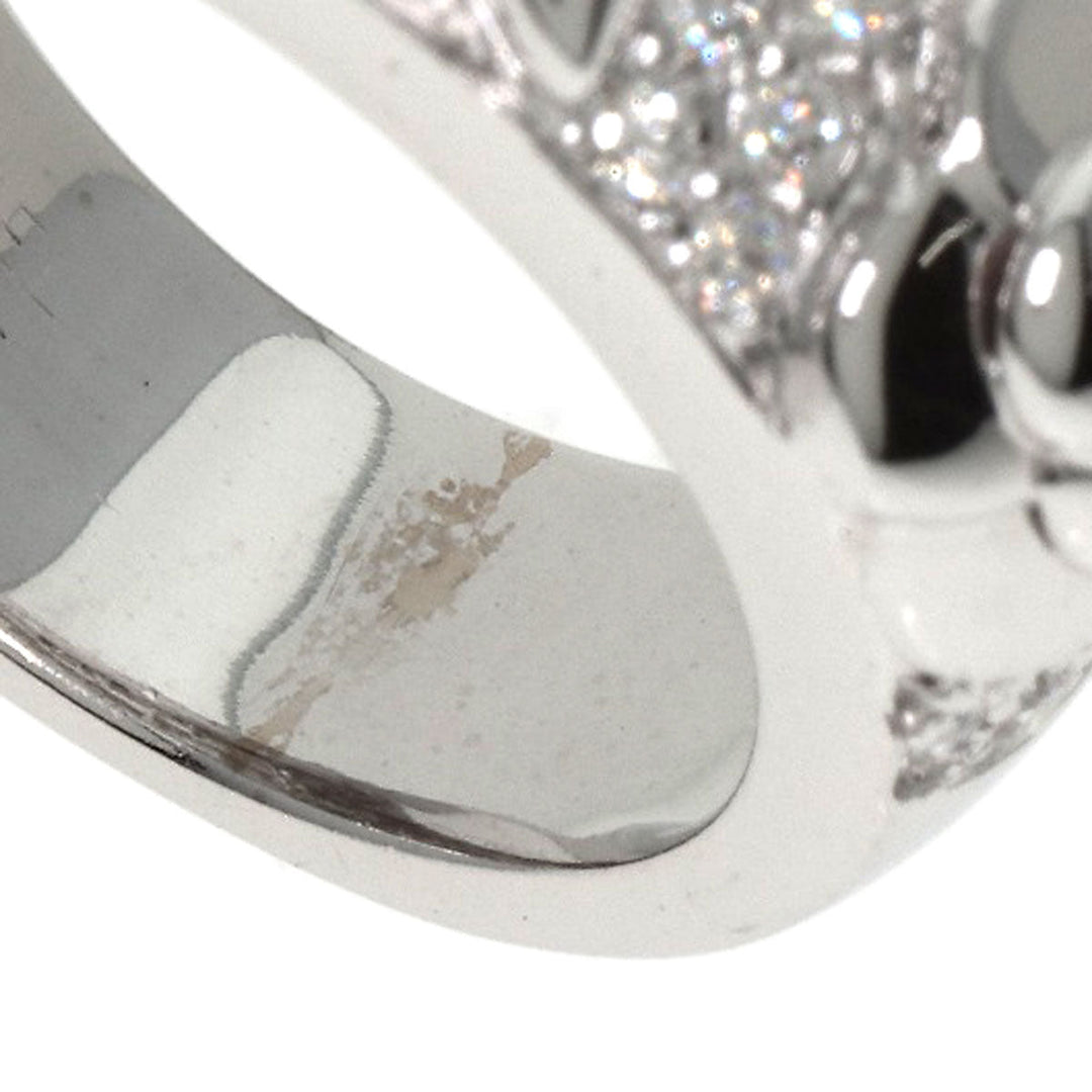 CHANEL Ring K18WG Silver Three Symbols Diamond Women Used Authentic