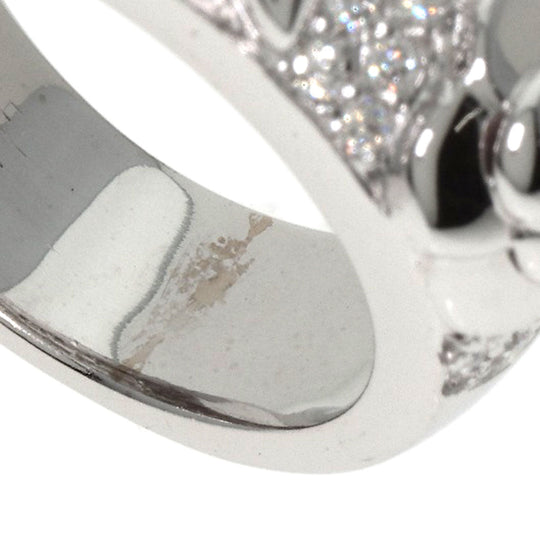 CHANEL Ring K18WG Silver Three Symbols Diamond Women Used Authentic