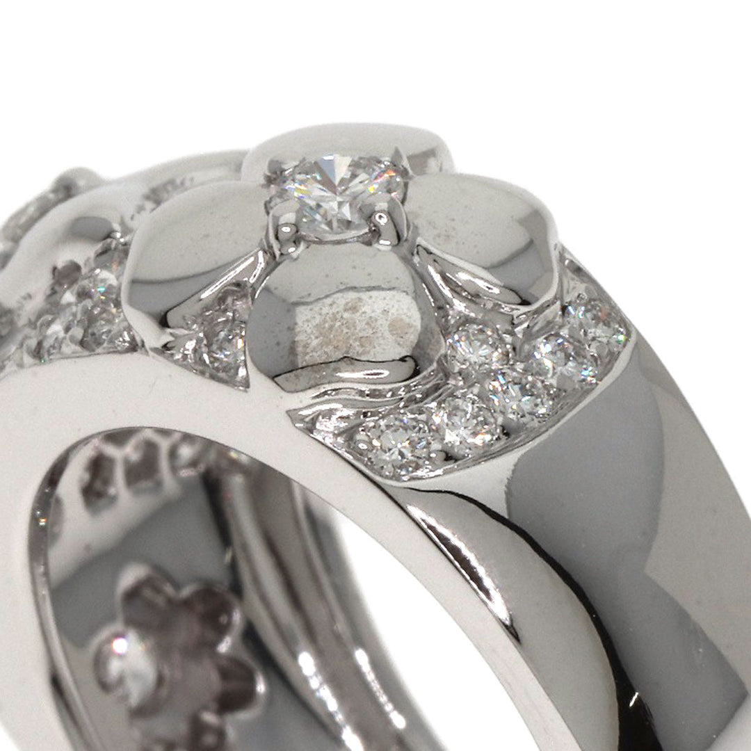 CHANEL Ring K18WG Silver Three Symbols Diamond Women Used Authentic