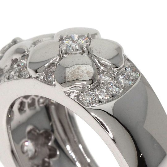 CHANEL Ring K18WG Silver Three Symbols Diamond Women Used Authentic