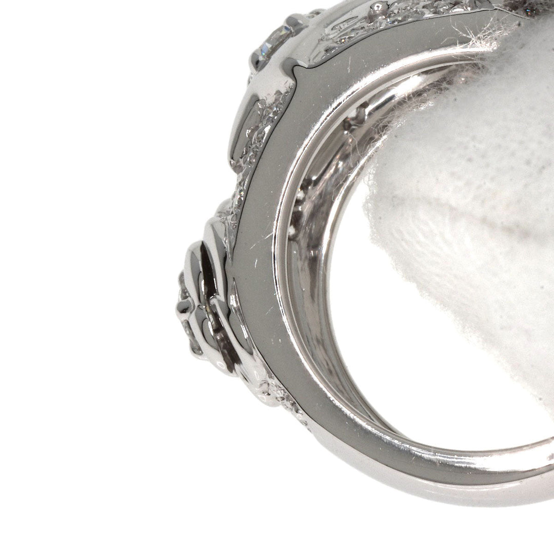 CHANEL Ring K18WG Silver Three Symbols Diamond Women Used Authentic