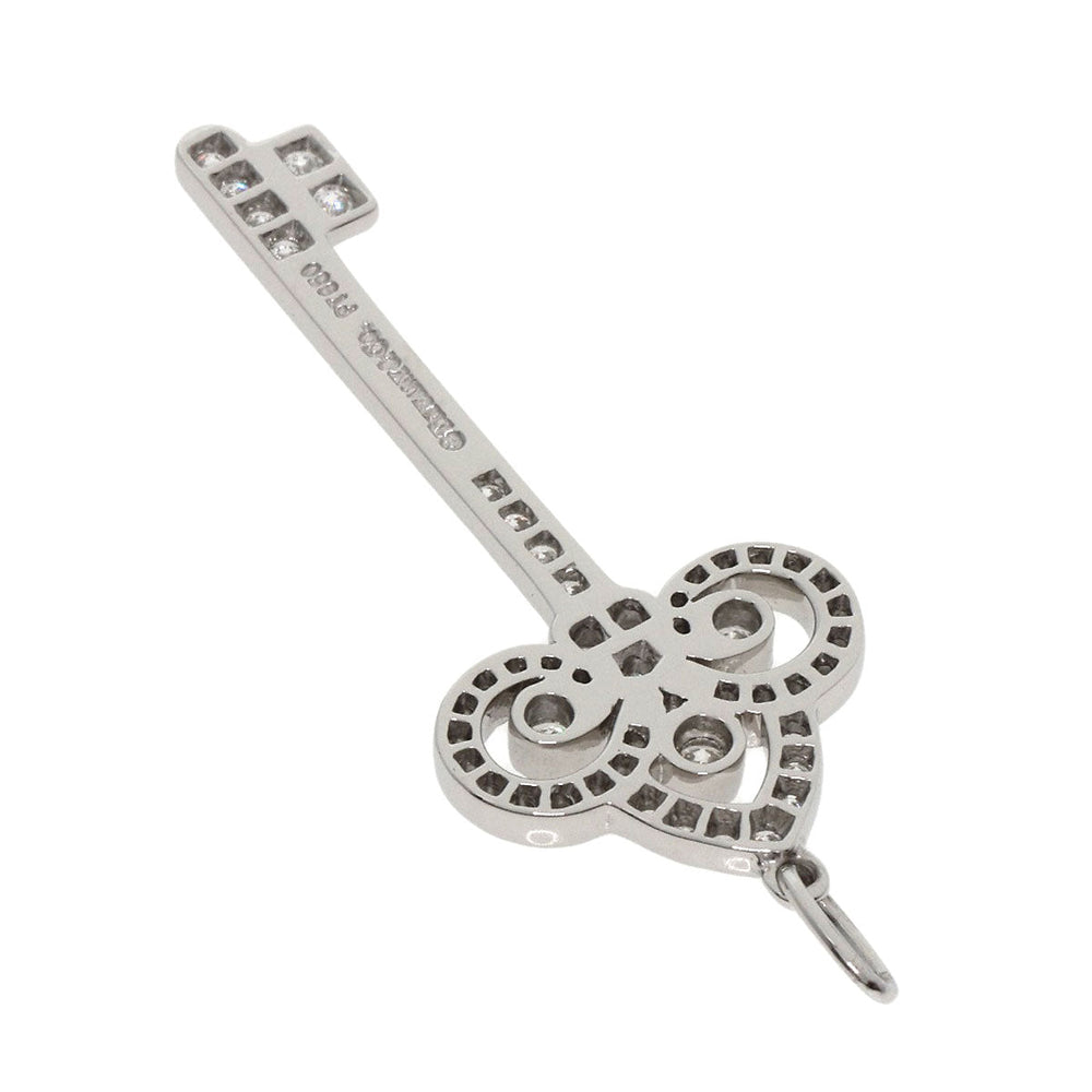 TIFFANY&Co. Pendant top PT950 Silver Fleur de lis key diamond