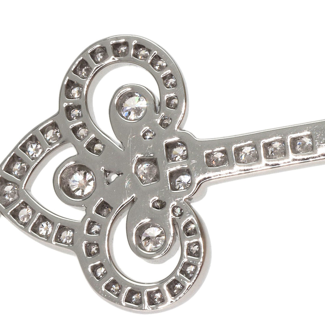 TIFFANY&Co. Pendant top PT950 Silver Fleur de lis key diamond