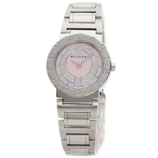 BVLGARI Watches Quartz BB26C2SS/DN Stainless Steel , Stainless Steel Silver Bulgari Bulgari Diamond Pink shell dial Women Used Authentic