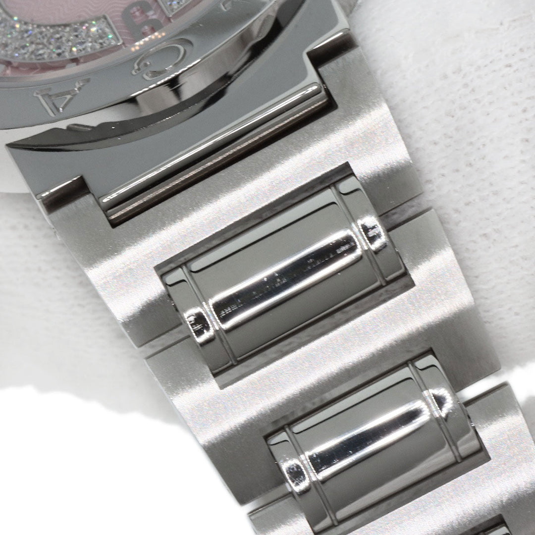 BVLGARI Watches Quartz BB26C2SS/DN Stainless Steel , Stainless Steel Silver Bulgari Bulgari Diamond Pink shell dial Women Used Authentic