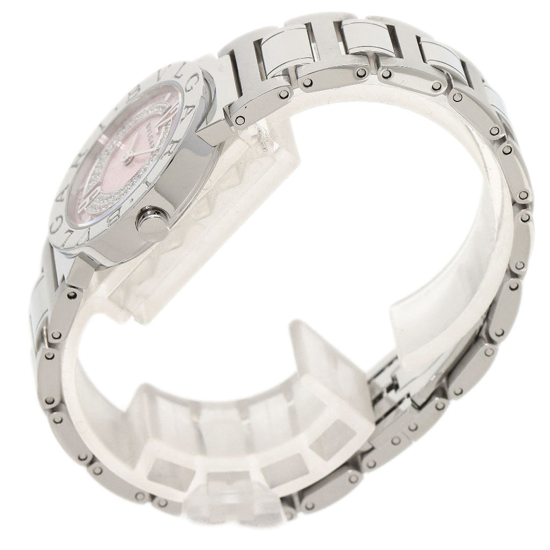 BVLGARI Watches Quartz BB26C2SS/DN Stainless Steel , Stainless Steel Silver Bulgari Bulgari Diamond Pink shell dial Women Used Authentic