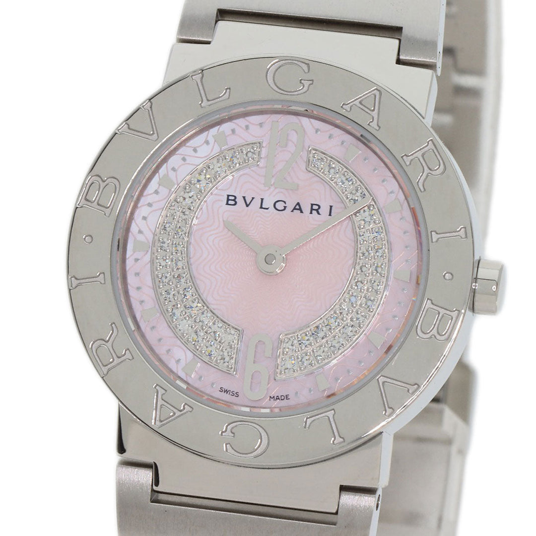 BVLGARI Watches Quartz BB26C2SS/DN Stainless Steel , Stainless Steel Silver Bulgari Bulgari Diamond Pink shell dial Women Used Authentic