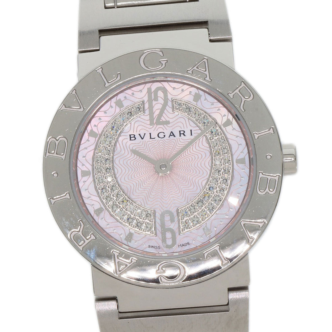 BVLGARI Watches Quartz BB26C2SS/DN Stainless Steel , Stainless Steel Silver Bulgari Bulgari Diamond Pink shell dial Women Used Authentic