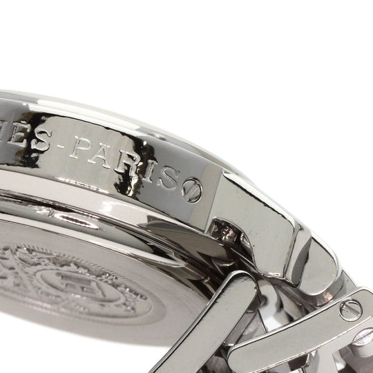 HERMES Watches Quartz CL1.310 Stainless Steel , Stainless Steel Silver Clipper Chronograph White shell dial Women Used Authentic