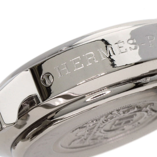 HERMES Watches Quartz CL1.310 Stainless Steel , Stainless Steel Silver Clipper Chronograph White shell dial Women Used Authentic