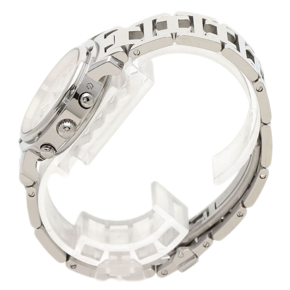 HERMES Watches Quartz CL1.310 Stainless Steel , Stainless Steel Silver Clipper Chronograph White shell dial Women Used Authentic