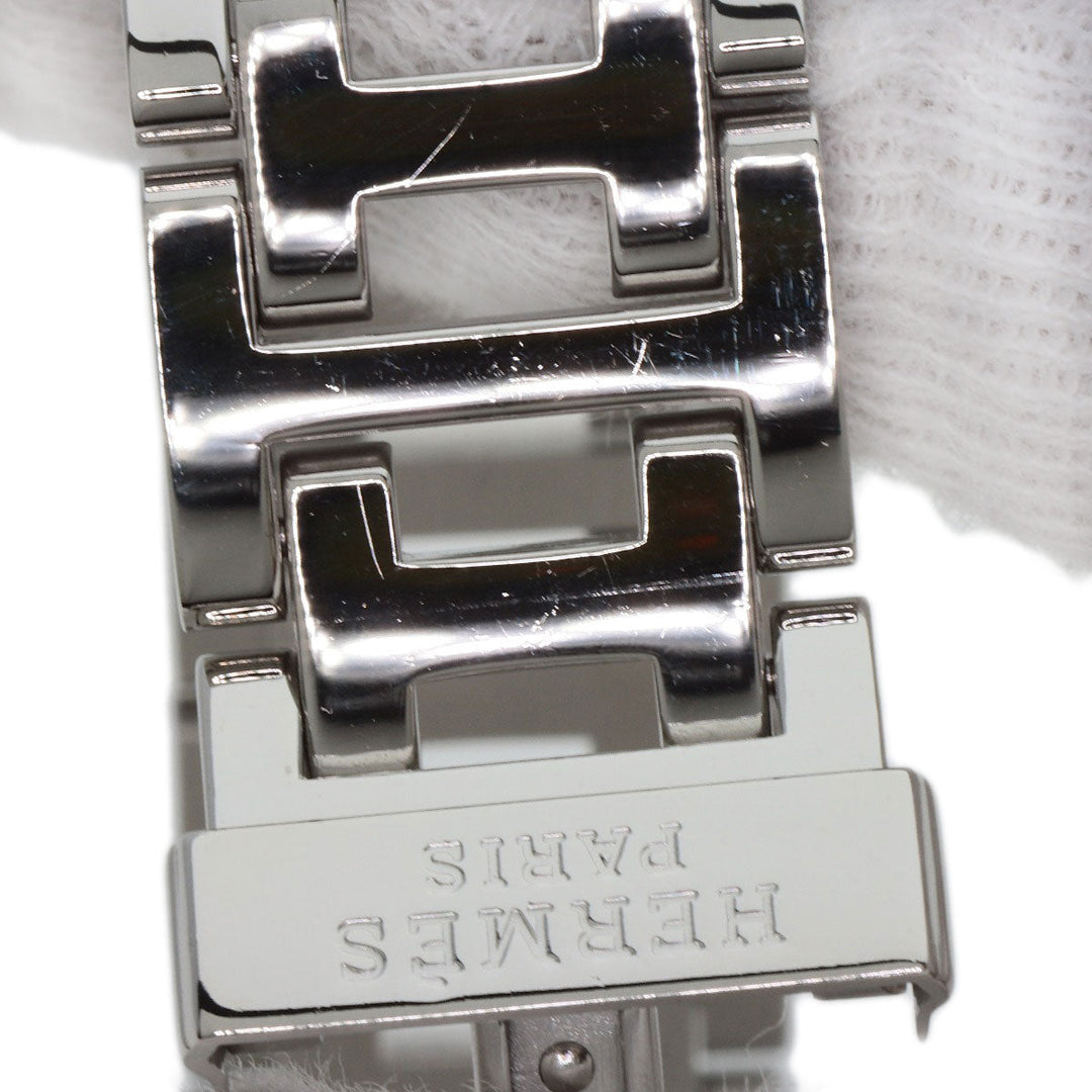 HERMES Watches Quartz CL1.310 Stainless Steel , Stainless Steel Silver Clipper Chronograph White shell dial Women Used Authentic