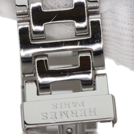 HERMES Watches Quartz CL1.310 Stainless Steel , Stainless Steel Silver Clipper Chronograph White shell dial Women Used Authentic