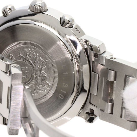 HERMES Watches Quartz CL1.310 Stainless Steel , Stainless Steel Silver Clipper Chronograph White shell dial Women Used Authentic