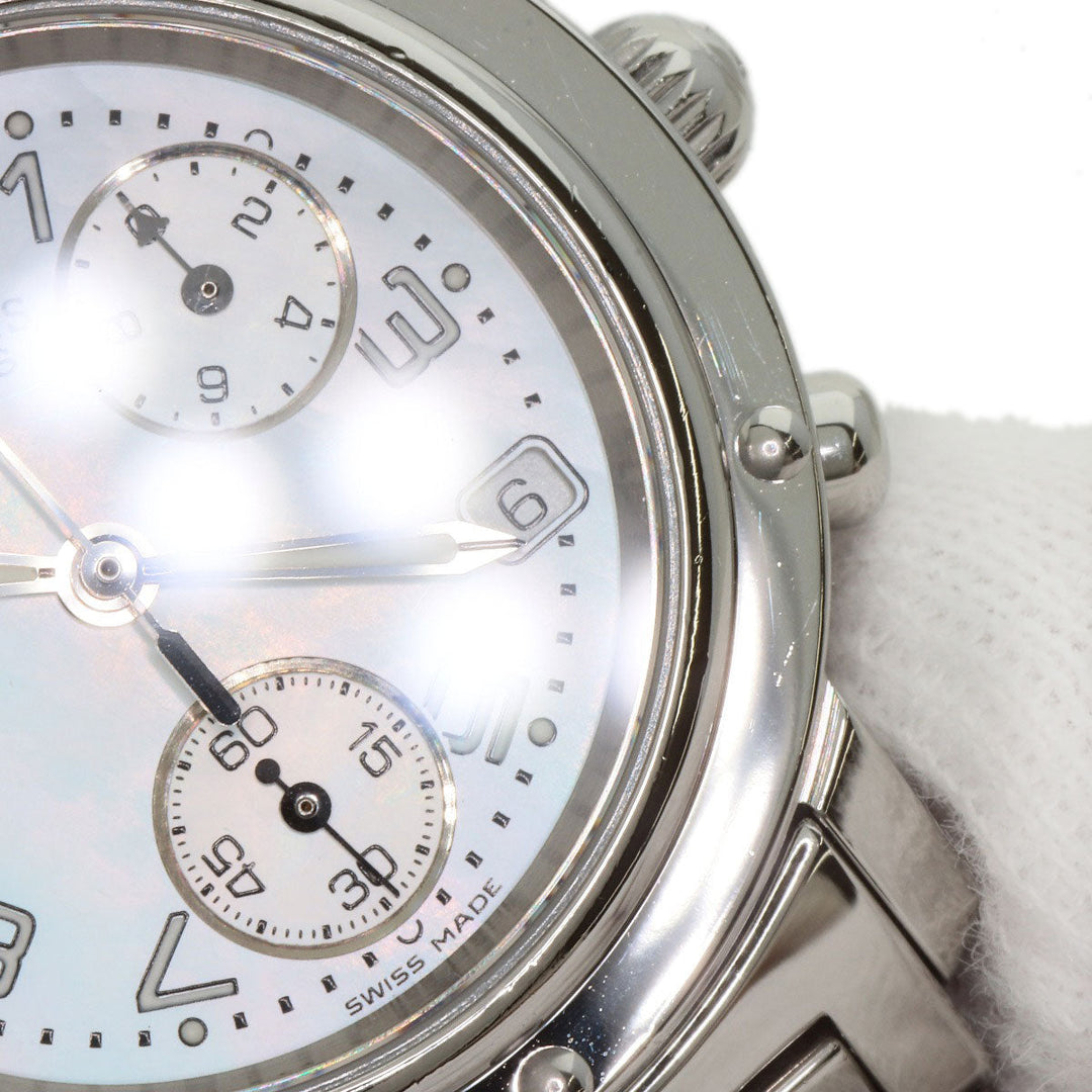 HERMES Watches Quartz CL1.310 Stainless Steel , Stainless Steel Silver Clipper Chronograph White shell dial Women Used Authentic