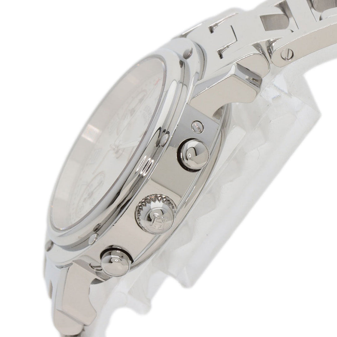 HERMES Watches Quartz CL1.310 Stainless Steel , Stainless Steel Silver Clipper Chronograph White shell dial Women Used Authentic