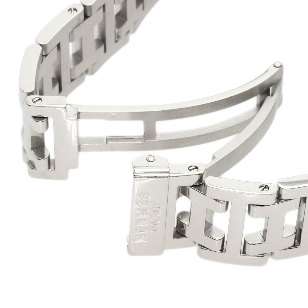 HERMES Watches Quartz CL1.310 Stainless Steel , Stainless Steel Silver Clipper Chronograph White shell dial Women Used Authentic