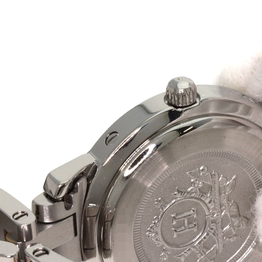 HERMES Watches Quartz CL4.220 Stainless Steel , SSxGP gold Clipper black dial Women Used Authentic