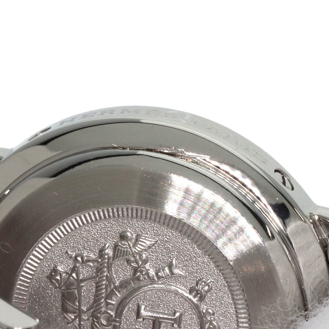 HERMES Watches Quartz CL4.220 Stainless Steel , SSxGP gold Clipper black dial Women Used Authentic