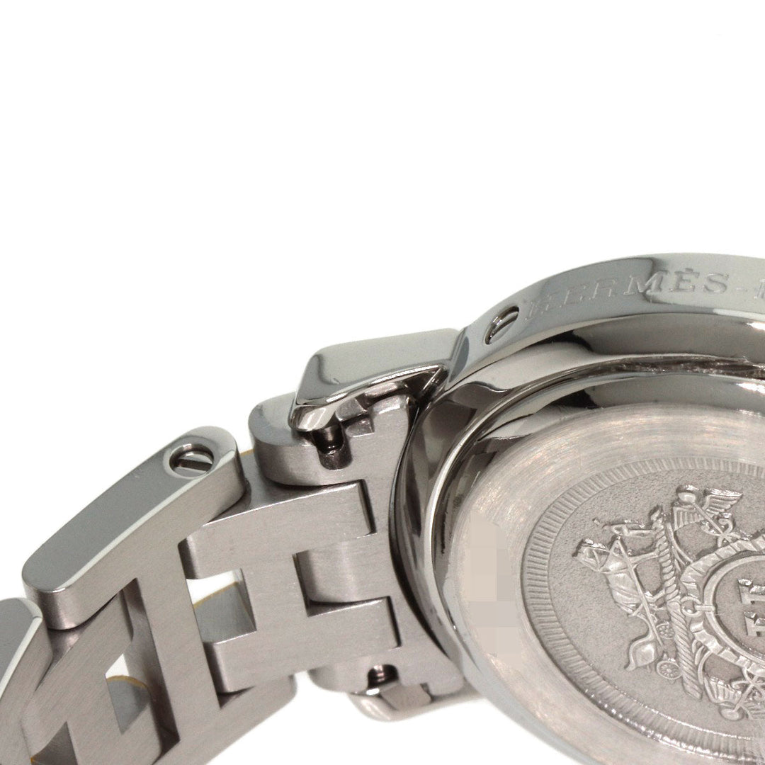 HERMES Watches Quartz CL4.220 Stainless Steel , SSxGP gold Clipper black dial Women Used Authentic