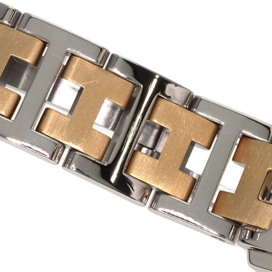HERMES Watches Quartz CL4.220 Stainless Steel , SSxGP gold Clipper black dial Women Used Authentic