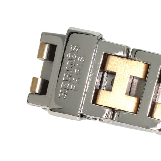 HERMES Watches Quartz CL4.220 Stainless Steel , SSxGP gold Clipper black dial Women Used Authentic