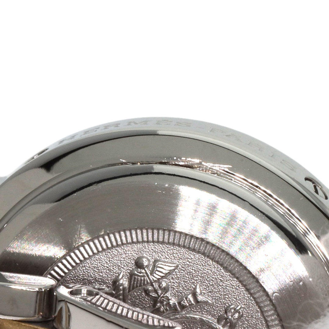 HERMES Watches Quartz CL4.220 Stainless Steel , SSxGP gold Clipper black dial Women Used Authentic