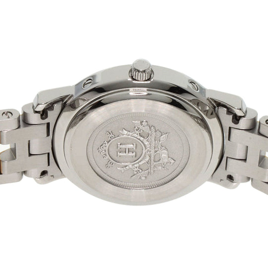 HERMES Watches Quartz CL4.220 Stainless Steel , SSxGP gold Clipper black dial Women Used Authentic