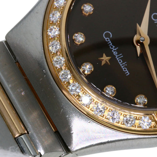 OMEGA Watches Quartz 1358.60 Stainless Steel , SSxK18PG gold Constellation 12P Bezel Diamond Brown dial Women Used Authentic