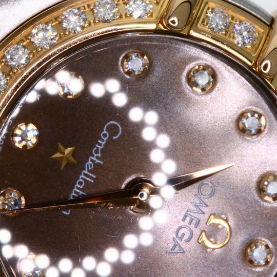 OMEGA Watches Quartz 1358.60 Stainless Steel , SSxK18PG gold Constellation 12P Bezel Diamond Brown dial Women Used Authentic