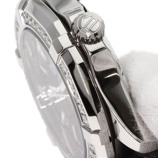 TAG HEUER Watches Quartz WAY131P Stainless Steel, Rubber, Diamond Silver Aquaracer Diamond Bezel Black shell dial Boys Used Authentic