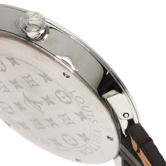 LOUIS VUITTON Watches Quartz QA016 Stainless Steel Silver Tambour Slim Metallic Flower 39 Silver dial