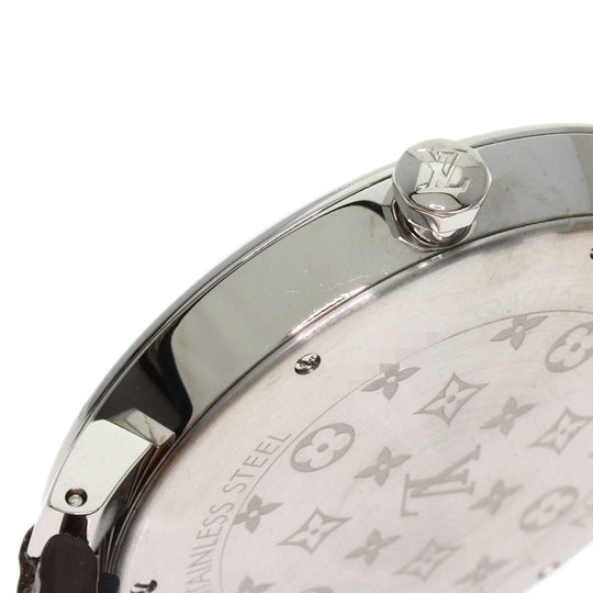LOUIS VUITTON Watches Quartz QA016 Stainless Steel Silver Tambour Slim Metallic Flower 39 Silver dial