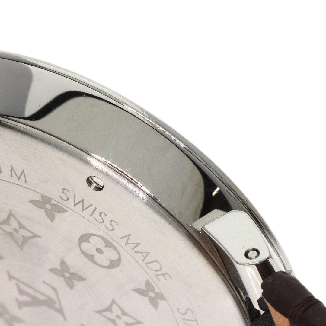 LOUIS VUITTON Watches Quartz QA016 Stainless Steel Silver Tambour Slim Metallic Flower 39 Silver dial