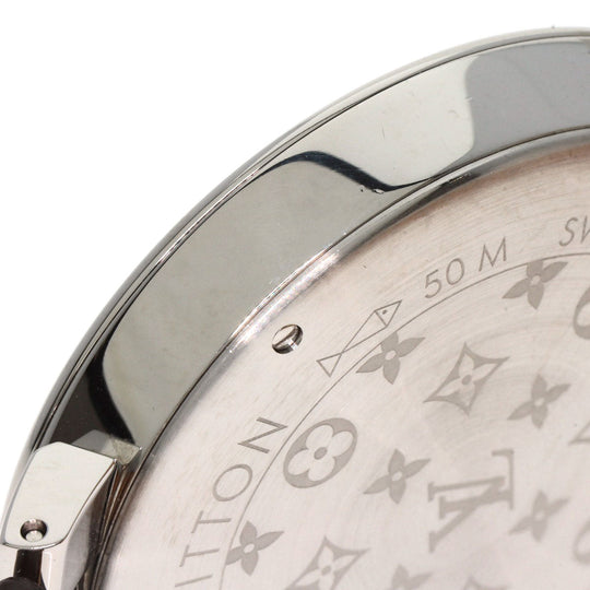 LOUIS VUITTON Watches Quartz QA016 Stainless Steel Silver Tambour Slim Metallic Flower 39 Silver dial