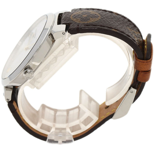 LOUIS VUITTON Watches Quartz QA016 Stainless Steel Silver Tambour Slim Metallic Flower 39 Silver dial
