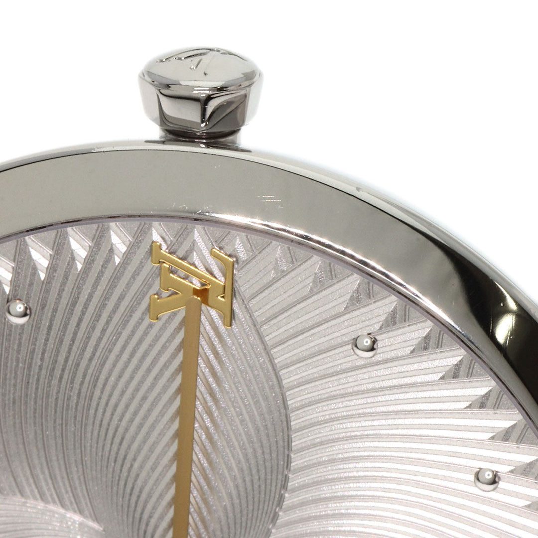 LOUIS VUITTON Watches Quartz QA016 Stainless Steel Silver Tambour Slim Metallic Flower 39 Silver dial