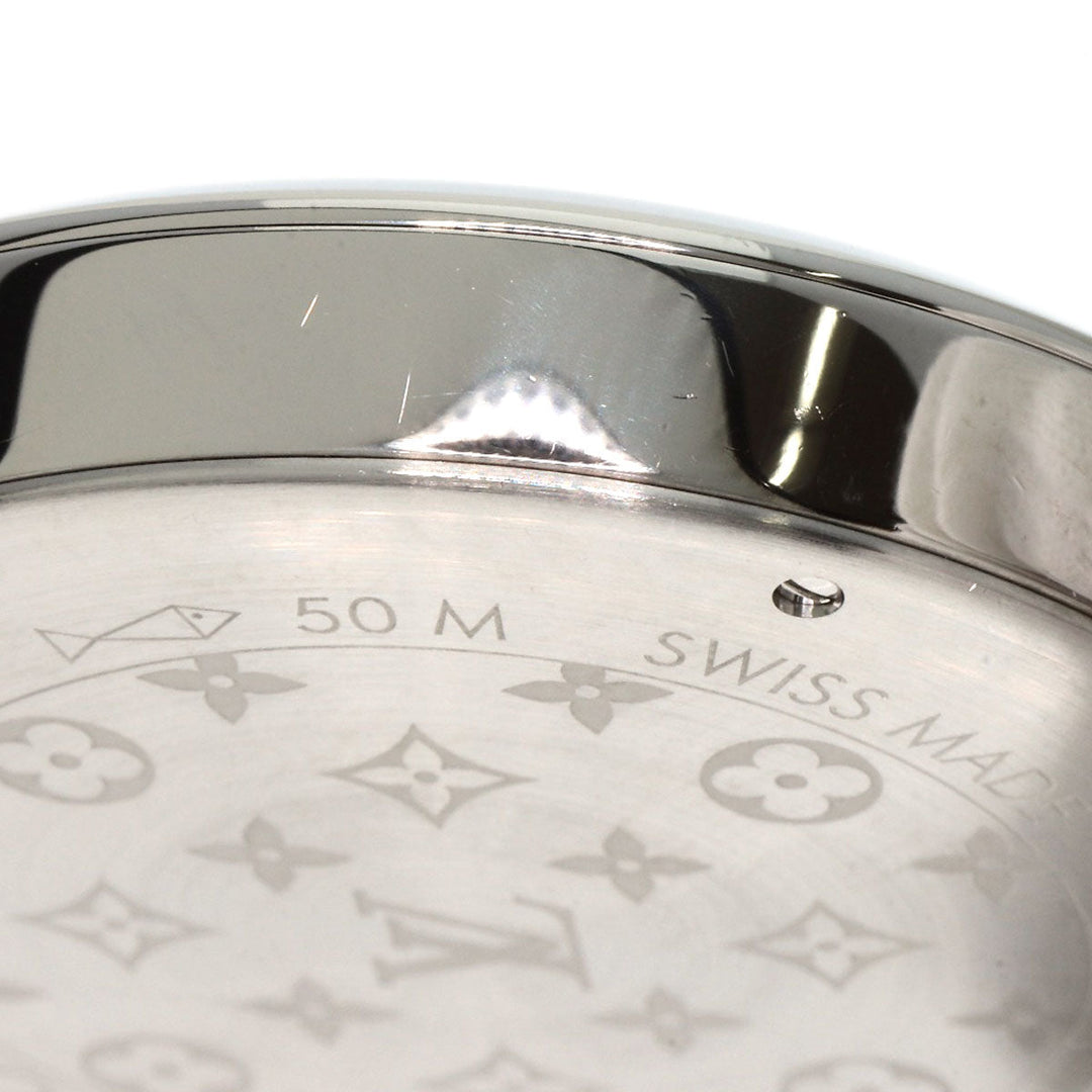 LOUIS VUITTON Watches Quartz QA016 Stainless Steel Silver Tambour Slim Metallic Flower 39 Silver dial
