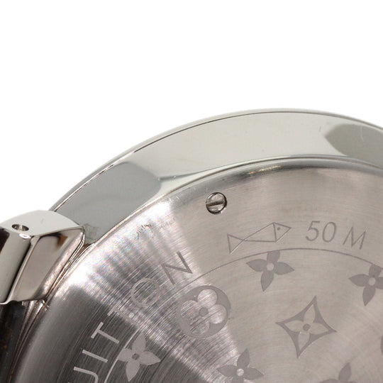 LOUIS VUITTON Watches Quartz QA016 Stainless Steel Silver Tambour Slim Metallic Flower 39 Silver dial