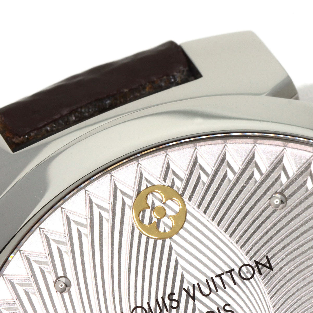 LOUIS VUITTON Watches Quartz QA016 Stainless Steel Silver Tambour Slim Metallic Flower 39 Silver dial