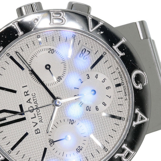 BVLGARI Watches Mechanical Automatic BB38WSSDCH/N Stainless Steel , Stainless Steel Silver Bulgari Bulgari white dial mens Used Authentic