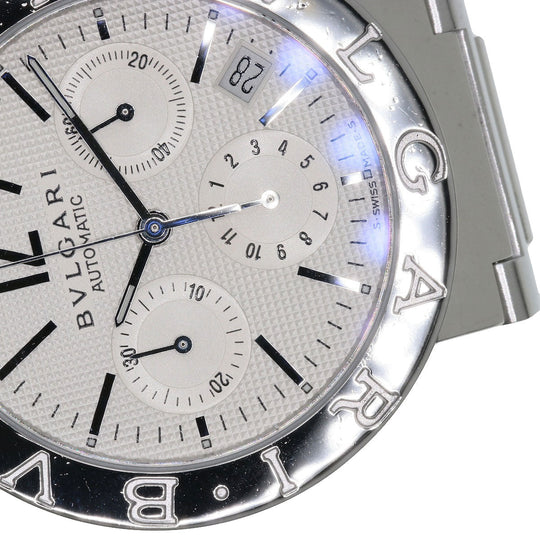 BVLGARI Watches Mechanical Automatic BB38WSSDCH/N Stainless Steel , Stainless Steel Silver Bulgari Bulgari white dial mens Used Authentic