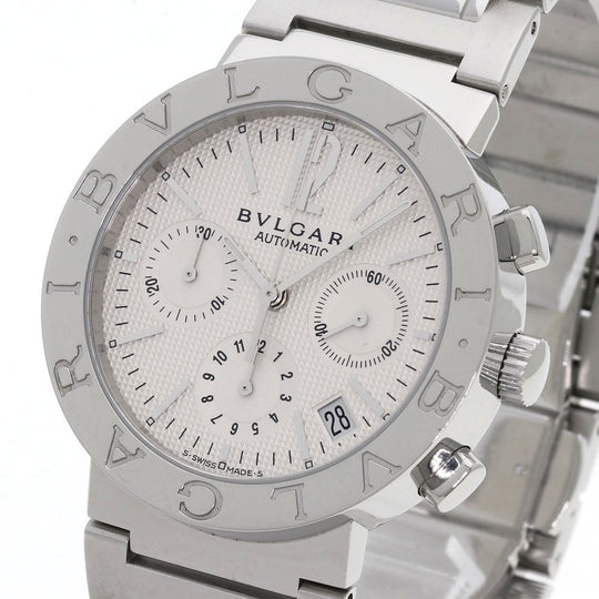 BVLGARI Watches Mechanical Automatic BB38WSSDCH/N Stainless Steel , Stainless Steel Silver Bulgari Bulgari white dial mens Used Authentic